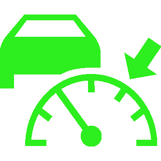 Adaptive Cruise Control (ACC) with Low Speed Follow Indicator (White/Green)